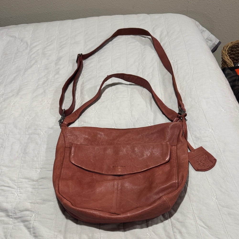 BURKELY  Leather Crossbody Bag - Terracotta